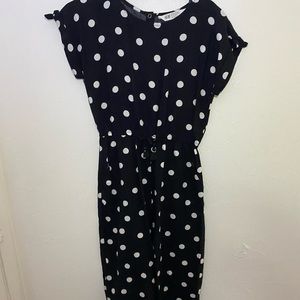 H&M jumpsuit, black with white polka dots